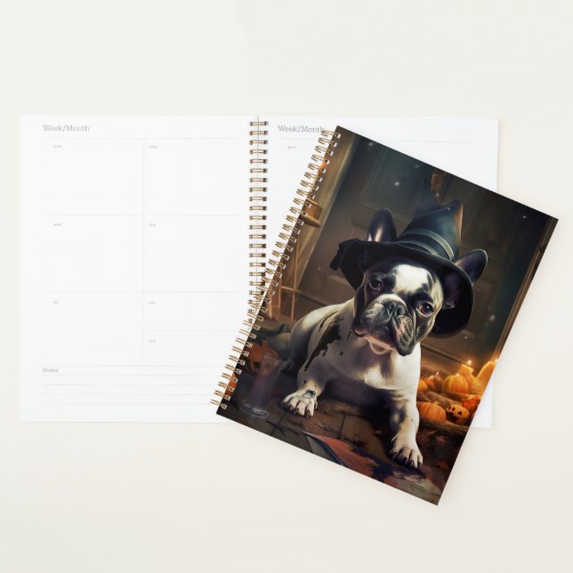Agenda O Bulldog Francês Pumpkins Halloween Assustado (Exibição)