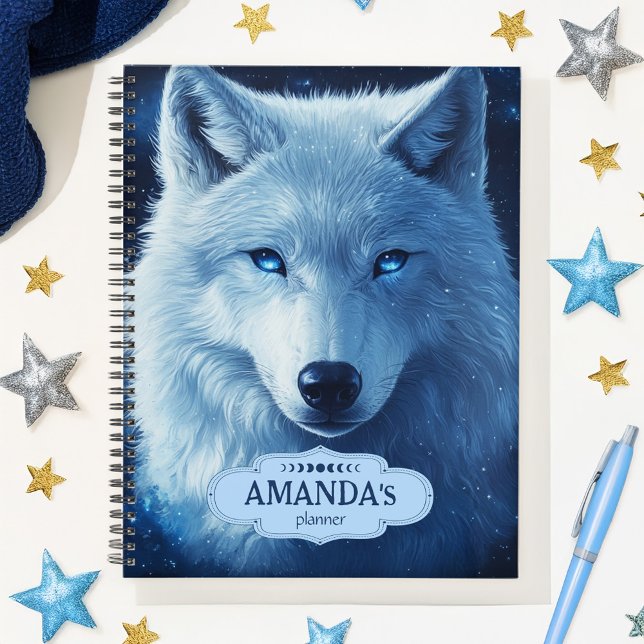 Agenda O Céu Celestial do Lobo Estende Ansiedade Adolesce (Celestial Wolf Sky Stars Teen Anxiety Everyday Planner)