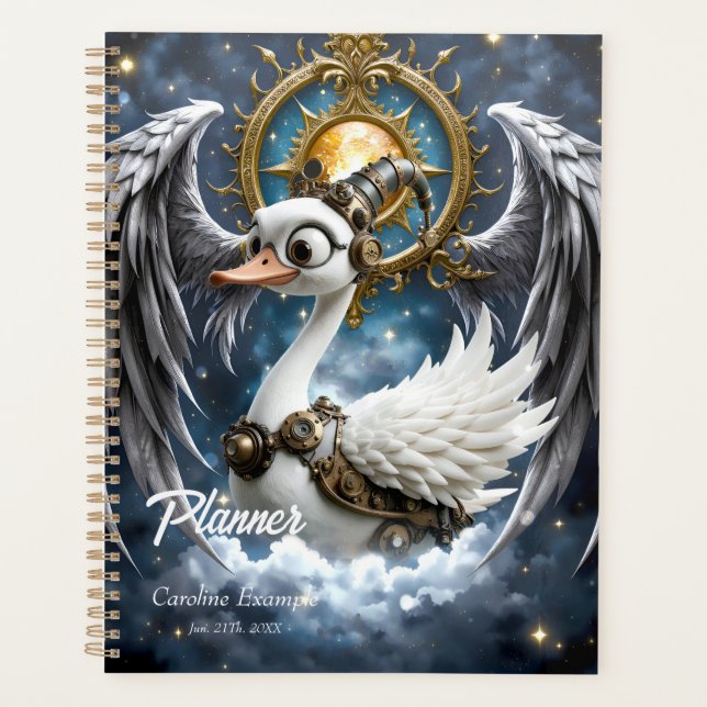 Agenda O Cisne Curioso de Relógio.  (Frente)