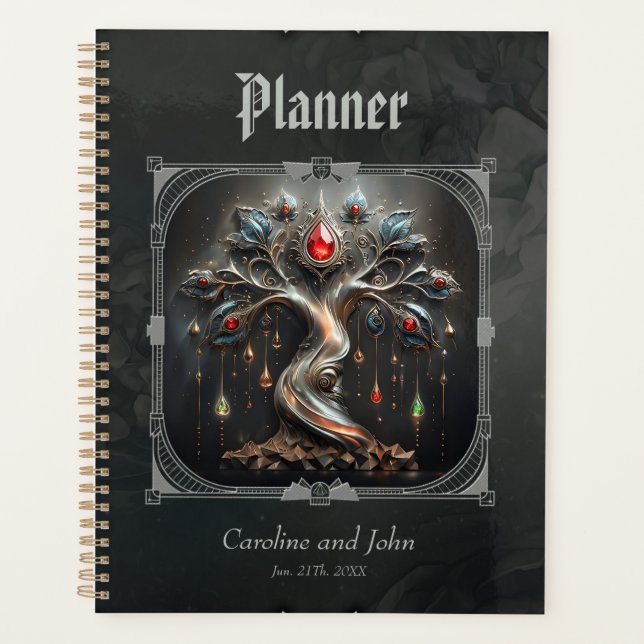 Agenda O desenho da Árvore da Vida em Art Déco. (Frente)