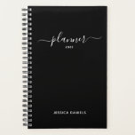 Agenda O Elegante suprime o preto mensal semanal<br><div class="desc">Faça as coisas com nosso planejador de scripts de troca a preto e branco. Páginas semanais e mensais para planeamento empresarial ou pessoal,  calendários de fazer e notas. Vinhetas incluídas. As páginas são vazios para que você possa iniciar a qualquer momento.</div>