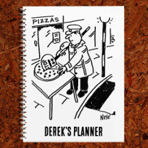 O Homem-Lupa está fatiando um Pizza Planner