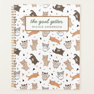 Agenda O objetivo ganha um adorável padrão de gatos