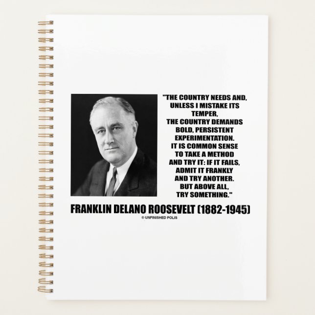 Agenda O país FDR precisa de experimentação persistente e (Frente)