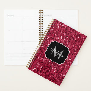 Agenda O preto vermelho-magenta vermelho-escuro brilha Mo