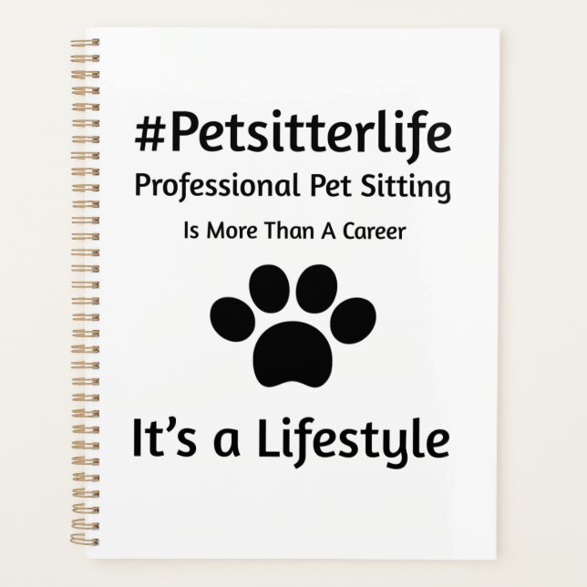 Agenda Obrigado, presentes, ideias para Pet Sitter. (Frente)