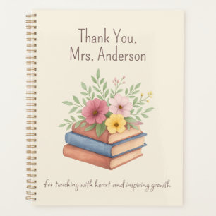 Agenda Obrigado Professora - Manuais e Flores de Aquarela