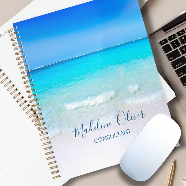 Agenda Ocean Beach Sea Viagem Business Aqua Blue Modern (Criador carregado)