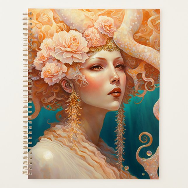 Agenda Octopus Mermaid Fantasy Art Planner (Frente)
