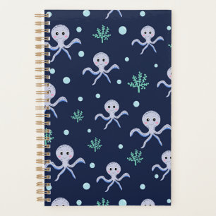 Agenda Octopus sob o padrão das crianças do mar