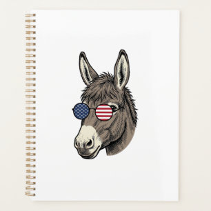 Agenda Óculos de sol de burro patriota Camisa vintage des