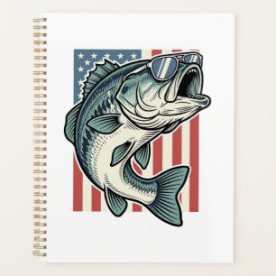 Agenda Óculos de Sol de Pesca de Bass Patrióticos Vetor V