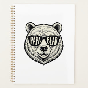 Agenda Óculos de sol do Papai Urso Cabeça de Urso Design