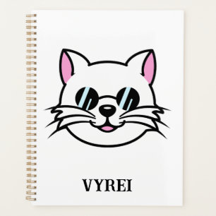 Agenda Óculos Pretos Vestidos de Gatos Brancos / Óculos e