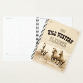 Agenda Oeste selvagem! Cavalos. Presente de homens editáv