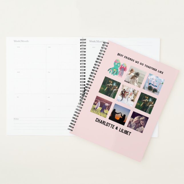 Agenda Oferta Personalizada de Octopus de Colagem de Foto (Exibição)