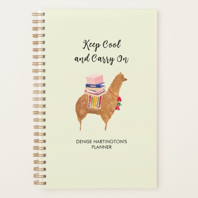 Agenda Office Alpaca Llama Funny Inspiração Pessoal (Frente)
