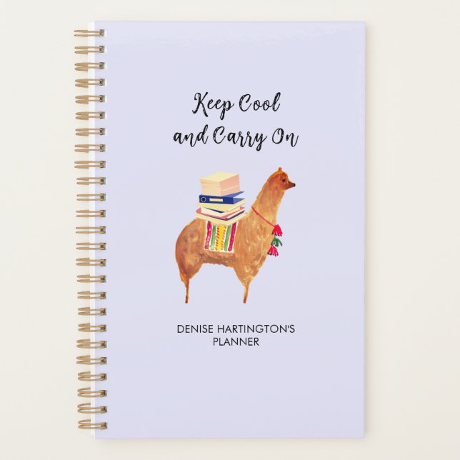 Agenda Office Alpaca Llama Funny Inspiração Pessoal (Frente)