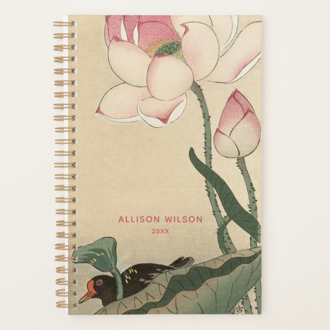 Agenda Ohara Koson, Galálula Japonesa com Flor de Lotus (Frente)