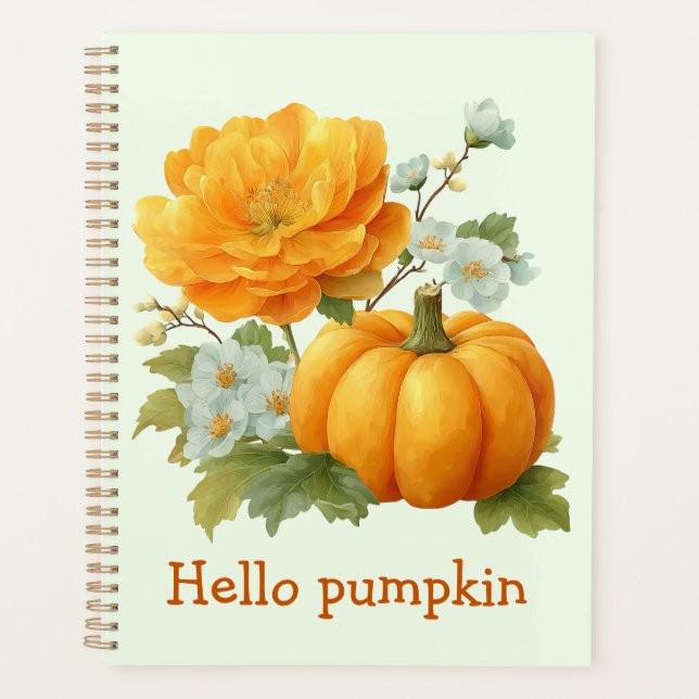 Agenda Olá Pumpkin Floral Halloween Design (Frente)
