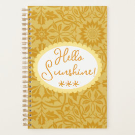 Agenda Olá Sunshine Ouro Amarelo Floral