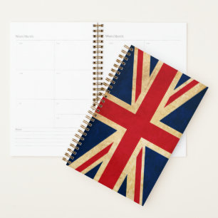 Agenda Old Vintage Grunge Reino Unido Flag Union Jack