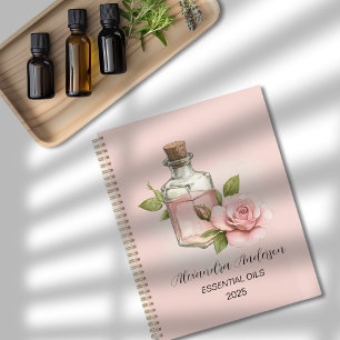 Agenda Óleos essenciais de Rosa natural Floral de aquarel