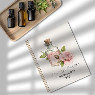 Agenda Óleos essenciais de Rosa natural Floral de aquarel