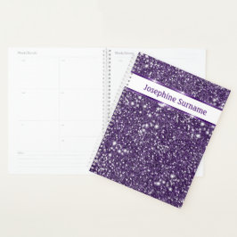 Agenda Olhar de Brilho Abstrato Roxo Textura & Texto Pers