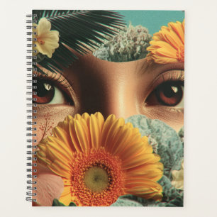 Agenda Olhos Surrealistas e Flores com Borboletas