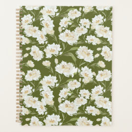 Agenda Olive Green Floral Planner