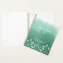 Ombre de água-marinha verde trendy em aquarela