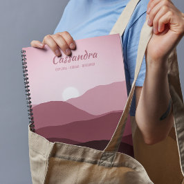 Agenda Ombre Personalizado Rosa Bege Mauve Bege Claro Abs