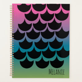 Agenda Ombré Rainbow Mermaid Nome Colorido