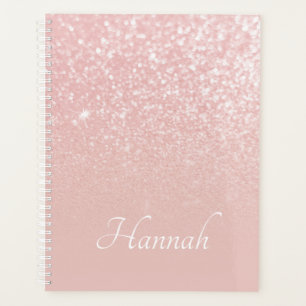 Agenda Ombro de brilho cor-de-rosa embutido personalizado