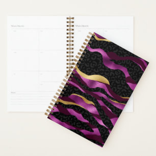 Agenda Onça Leve Cheetah Leopardo Preto Padrão Preto
