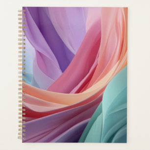 Agenda Ondas de Tecido Pastel Abstrato