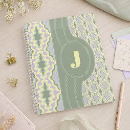 Agenda Ondas Geométricas Pastel Com Inicial
