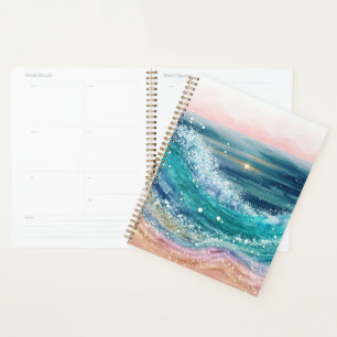 Agenda Ondas Oceânicas De Aquarela