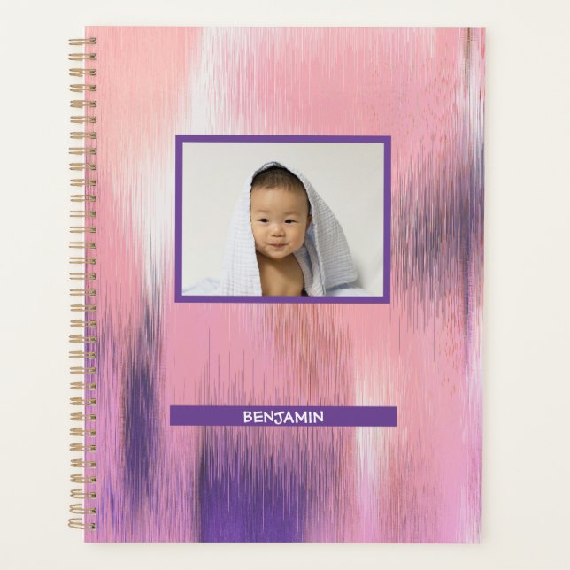 Agenda Ondas Roxas Personalizadas Multicoloridas (Frente)