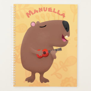 Agenda Óptica desenho animado de capybara ukulele