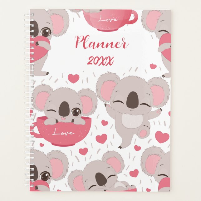 Agenda Orador Personalizado do Urso Koala Engraçado (Frente)