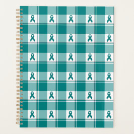 Agenda Oral Cancer Awareness Plaid Teal Ribbon