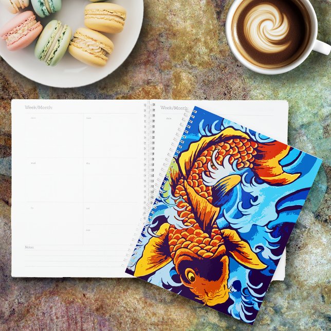 Agenda Orange Koi Fish Blue (Criador carregado)