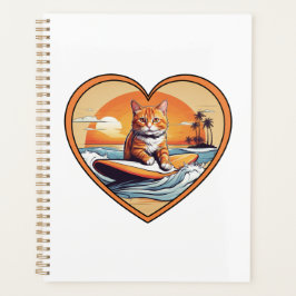 Agenda Orange Tabby Surfing Cat