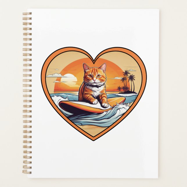 Agenda Orange Tabby Surfing Cat (Frente)