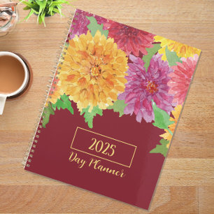 Agenda Ordenador Colorido de Chrysanthemum Watercolor