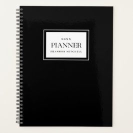 Agenda Organização Personalizada Preta para Trabalho e Ca
