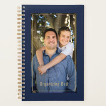 Organizando Papai Foto Personalizada Azul Marinho