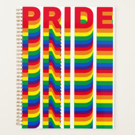 Agenda Orgulho das cores do arco-íris retro à tipografia 